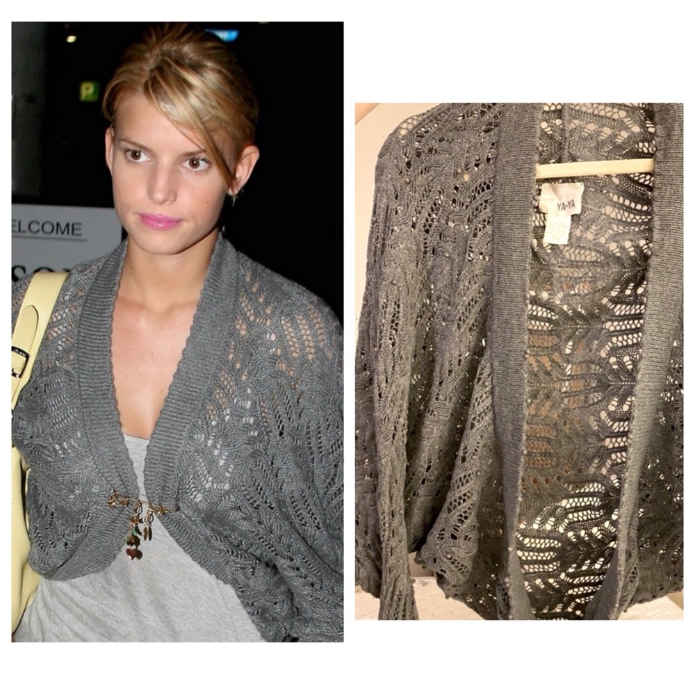 Yaya Aflalo Gray Shrug ASO Jessica Simpson 2005 rare HTF
